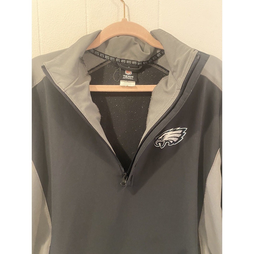 NFL Team Apparel 3/4 Zip Pullover Philadelphia Eagles Windbreaker Jacket - Picture 3 of 6